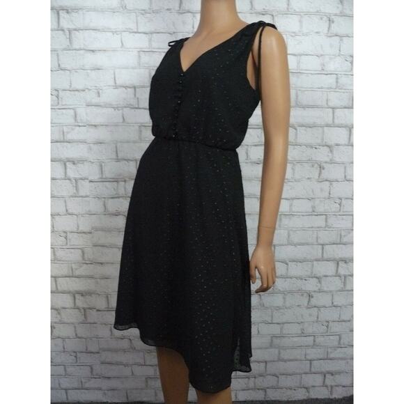 $168 Gal Meets Glam Black Swiss Dot Vneck Elora Fit & Flare Dress 4 NWT - Picture 6 of 9